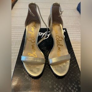 Sam Edelman light gold kitten heel. Leather. Size 5.5.